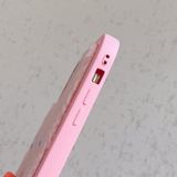 Voor iPhone 15 Pro pluche witte ogen eend TPU telefoonhoesje (roze rood)