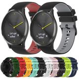 Voor Garmin Vivomove HR Sport 20 mm geruite tweekleurige siliconen horlogeband (wit + zwart)
