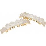 Hip-HopGold-Plated Micro-Inlaid Zircon 8 Gold Braces  Kleur: Gold Lower Teeth