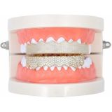 Hip-HopGold-Plated Micro-Inlaid Zircon 8 Gold Braces  Kleur: Gold Lower Teeth