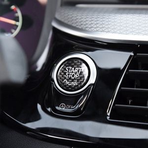 Auto motor start Key drukknop cover trim koolstofvezel sticker decoratie voor BMW F/G chassis (zwart)