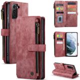 Voor Samsung Galaxy S21 + 5G CASEME-C30 PU + TPU Multifunctionele Horizontale Flip Lederen Case met Houder & Card Slot & Portemonnee & Rits Pocket