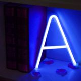 Blue Letter Number Neon Lights Holiday Decoration Lights(Letter A)