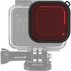 PULUZ Square Housing Diving Color lens filter voor GoPro HERO8 zwart (rood)