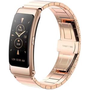 Voor Huawei Band 7/3 / Horloge Fit Mini One Bead Vlindergesp Roestvrij stalen horlogeband (ros goud)