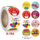 10 PCS Kinderen Happy Birthday Stickers Decoraties Wenskaarten Label  Grootte: 2 5 cm / 1inch (A-184)