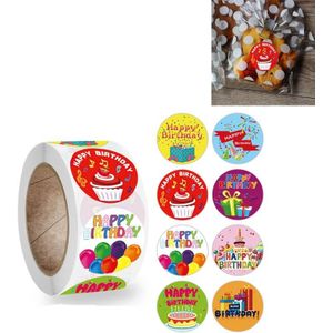 10 PCS Kinderen Happy Birthday Stickers Decoraties Wenskaarten Label  Grootte: 2 5 cm / 1inch (A-184)