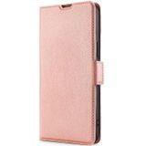 Voor OPPO A36 4G/A76 4G Global Ultra-Dunne Spanning Side Buckle Horizontal Flip Leather Phone Case (Rose Gold)