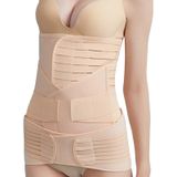 Drie-delige buikriem set elastische postpartum buik riem moederschap corset riem taille riem voor keizersnede  maat: M (verbeterde huidtoon)