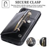 Zipper Wallet Bag PU Back Cover Shockrpoof Phone Case with Holder & Card Slots & Wallet For iPhone  X / XS(Black)