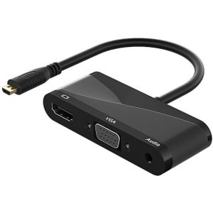 H115 3 in 1 Micro HDMI naar HDMI + VGA + 3.5 Audio Converter-kabel