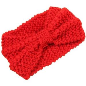 Winter gebreide hoofdband tulband vrouwen haak Bow breed stretch Hairband Zandana (rood)