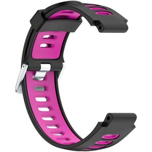 Voor Garmin Forerunner 735 XT Two-tone siliconen band (zwart + rose red)