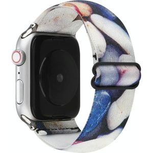 Ethnic Style Buckle Watchband voor Apple Watch Series 6 & SE & 5 & 4 44mm / 3 & 2 & 1 42mm(Blauw Wit)