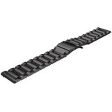 22mm drie platte gesp roestvrij staal vervangende horlogeband voor Huawei Watch GT2 Pro / Amazfit GTR 2 (zwart)