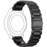 22mm drie platte gesp roestvrij staal vervangende horlogeband voor Huawei Watch GT2 Pro / Amazfit GTR 2 (zwart)
