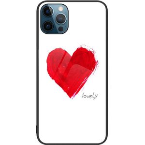 Colorful Painted Glass Phone Case For iPhone 12 Pro Max(Love)