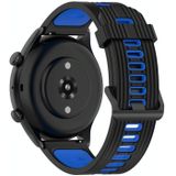 Voor Amazfit GTR 4 / GTS 4 / GTR 3 22 mm streep tweekleurige siliconen roestvrijstalen gesp horlogeband (zwart blauw)