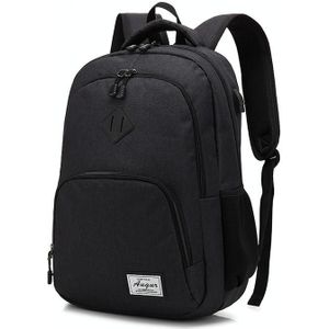 AUGUR 966 Retro Casual Oxford Cloth Backpack Schouders Laptop Tas (Zwart)