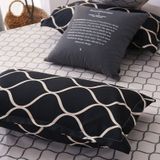 Luxe beddengoed zwart marmer patroon instellen geschuurd gedrukte quilt cover kussensloop  grootte: 135x200cm (Feather)