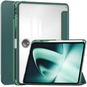 Voor OnePlus Pad 3-voudig Clear Back Cover Leather Smart Tablet Case