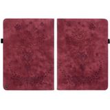 Voor Amazon Kindle Fire HD10 2021 Butterfly Rose relif lederen Smart Tablet Case(Rood)