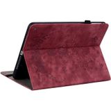 Voor Amazon Kindle Fire HD10 2021 Butterfly Rose relif lederen Smart Tablet Case(Rood)