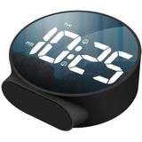 8816 LED Mirror Round Dual-purpose Alarm Clock (Black)