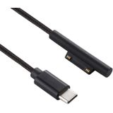 USB-C/type-C naar 6 pin nylon mannelijke voedingskabel voor Microsoft Surface Pro 3/4/5/6 laptop adapter  kabel lengte: 1.5 m
