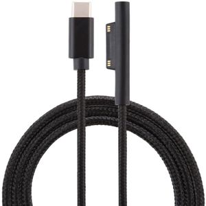 USB-C/type-C naar 6 pin nylon mannelijke voedingskabel voor Microsoft Surface Pro 3/4/5/6 laptop adapter  kabel lengte: 1.5 m