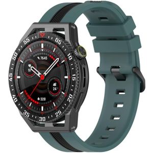 Voor Coros Apex 46 mm / Apex Pro / Ticwatch Pro 3 22 mm verticale tweekleurige siliconen horlogeband (groen + zwart)