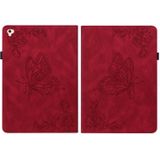 Butterfly Flower Embossed Leather Tablet Case For iPad 9.7 inch 2017 / 2018(Red)