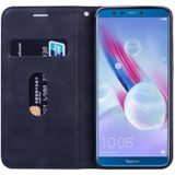 Voor Huawei Honor 9 Lite Frosted Business Magnetic Horizontal Flip PU Leather Case met Holder & Card Slot & Lanyard(Zwart)