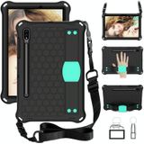 For Samsung Galaxy Tab S8 / Tab S7 Honeycomb Design EVA + PC Tablet Case with Strap(Black+Mint Green)