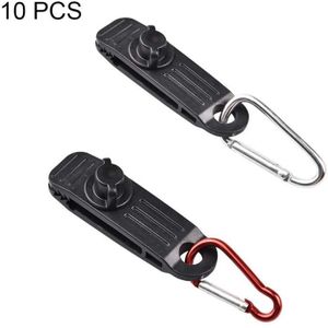 10 PCS Outdoor Camping Canopy Windproof Clip Tent Extra Pull Point Plastic Clip Regenproof Tarp Fixing Clip  Kleur: B Clip + Haak