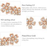 Bloemen Zircon Oorbellen Sterling Silver Vrouwelijke Oorbellen Eenvoudige Oorbellen  Kleur: Rose Gold