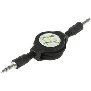 3 5 mm Jack AUX intrekbare kabel voor iPhone / iPod / MP3 speler / mobiele telefoons / andere apparaten met een standaard 3.5mm hoofdtelefoon Jack  lengte: 11cm (kan worden uitgebreid tot 80cm)  Black(Black)