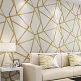 Moderne minimalistische geometrische patroon non-woven behang slaapkamer woonkamer wallpaper (gouden)