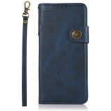 For OnePlus 9RT 5G KHAZNEH Dual-Splicing Cowhide Texture Horizontal Flip Leather Phone Case(Blue)