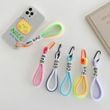 5 PCS Mobiele Telefoon Case Fluorescerende Lanyard Cellphone Pols Touw (Wit en Blauw)