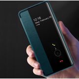 Voor Huawei Mate 50 Magnetische Zijruit View Lederen Smart Phone Case (Zwart)