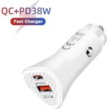 TE-P23 38W PD 20W USB-C / TYPE-C + QC3.0 USB Triangle Car Charger + USB naar Micro USB -gegevenskabel  lengte: 1m