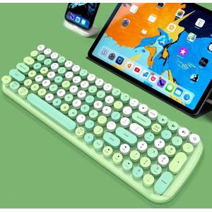 MOFII CANDY-BT 100-toetsen Draadloos Bluetooth-toetsenbord  ondersteuning Simultane aansluiting van 3 apparaten (groene gemengde versie)
