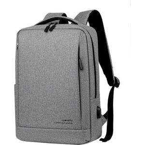 OUMANTU 9003 Business Laptop Bag Oxford Cloth Rugzak met grote capaciteit met externe USB-poort (lichtgrijs)