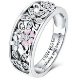 Mode 925 sterling zilver Daisy bloem vinger ringen voor vrouwen bruiloft engagement Jewelry  ring maat: 7