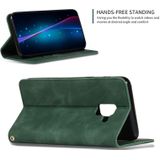 Retro huid voelen Business magnetische horizontale Flip lederen case voor Samsung Galaxy A8 plus 2018 ?? (Army Green)