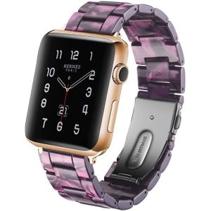 Eenvoudige mode hars horlogebandje voor Apple Watch serie 5 & 4 44mm & serie 3 & 2 & 1 42mm (paars)