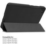 For Lenovo Tab M7 1/2/3 ENKAY Custer Texture Horizontal Flip PU+PC Leather Case with Three-folding Holder(Grey)