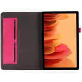 Voor Samsung Galaxy Tab A7 (2020) Crazy Horse Texture Horizontale Flip Lederen case met 2-vouwbare Holder & Card Slot (Rose Red)