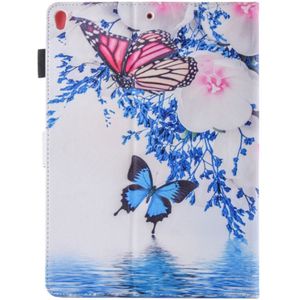 Voor iPad Pro 10.5 inch vlinder bloemen patroon horizontale Flip lederen draagtas met 3 versnellingen houder & Card Slots
